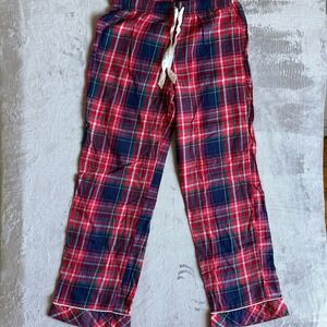 Victorias Secret Red Plaid Pajama Pants Womens Small Regular Cotton Modal Tartan